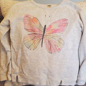 Crew-neck sweater Butterfly Long sleeve size 10 Girls Pullover